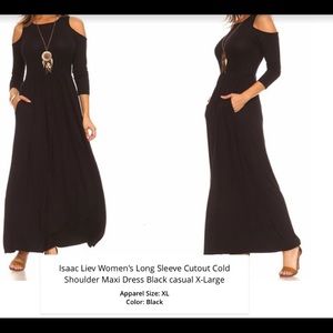 Cold Shoulder Floor Length Maxi Dress NWT